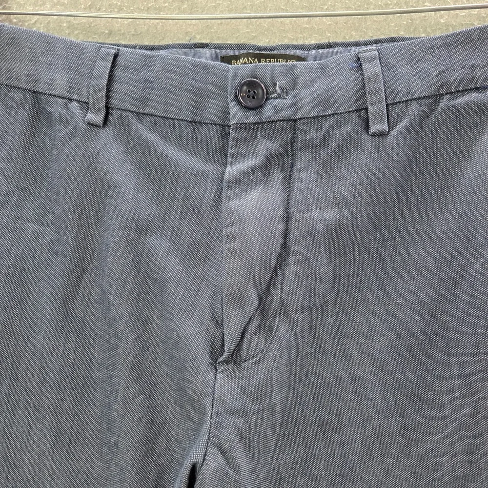 Banana Republic Men Pants 33x32 Blue Kentfield‎ Dress Chino Flat Front